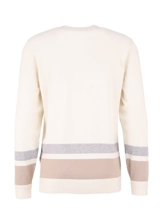 Fabrika Bisiklet Yaka Basic Çizgili Ekru Erkek Kazak F4WM-KZK 2520