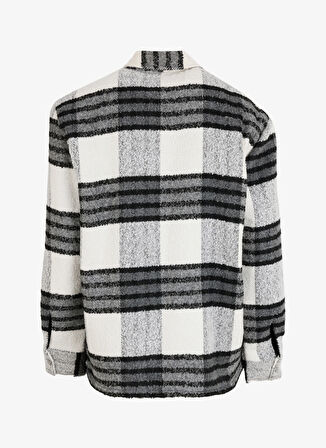 Ekru Erkek Relaxed Ekose Gömlek Ceket F4WM-GML 2220