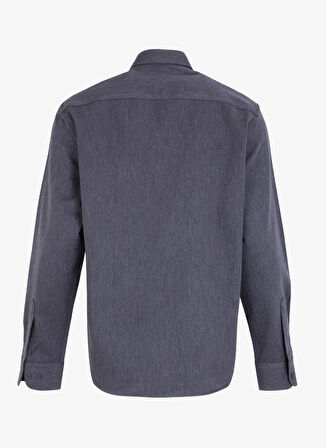 Fabrika Basic Düğmeli Yaka Düz Antrasit Erkek Gömlek F4WM-GML 2607