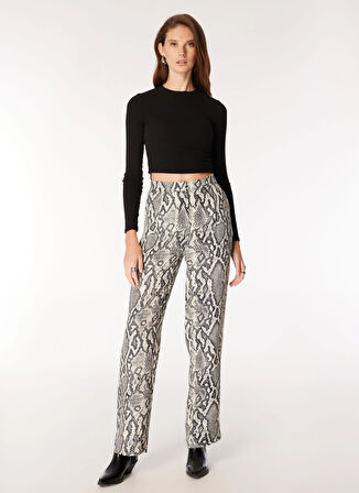 Fabrika Normal Bel Dökümlü Çok Renkli Kadın Pantolon F4WL-PNT0326