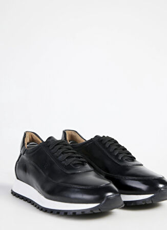 Fabrika Siyah Erkek Deri Sneaker LEON-ALDOUS