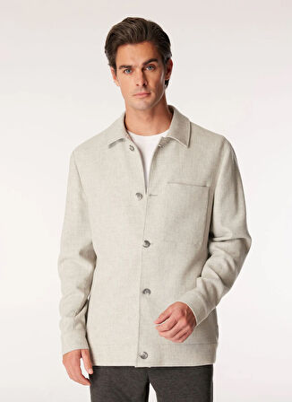 Gri Melanj Erkek Yün Karışımlı Ceket F4WM-CKT 2488