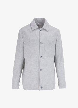 Gri Melanj Erkek Yün Karışımlı Ceket F4WM-CKT 2488