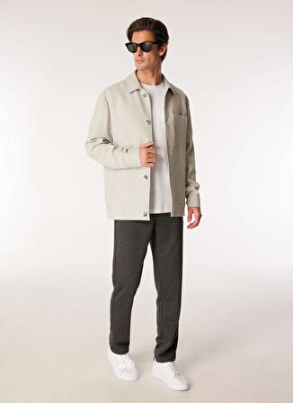 Gri Melanj Erkek Yün Karışımlı Ceket F4WM-CKT 2488