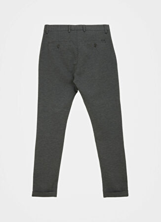 Fabrika Bağlamalı Bel Duble Paça Antrasit Erkek Chino Pantolon F4WM-PNT 2430