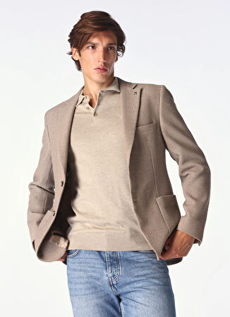 Fabrika Slim Fit Vizon Erkek Düz Ceket F4WM-CKT 2754