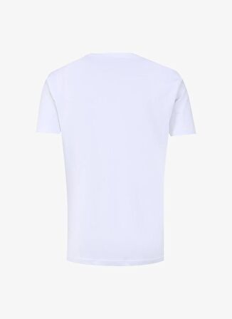 Bisiklet Yaka Baskılı Beyaz Erkek T-Shirt PBF4SM-TST5074