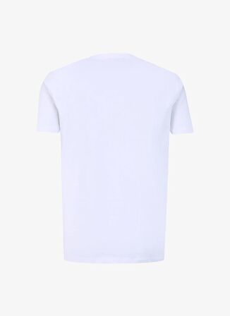 Bisiklet Yaka Baskılı Beyaz Erkek T-Shirt PBF4SM-TST5075