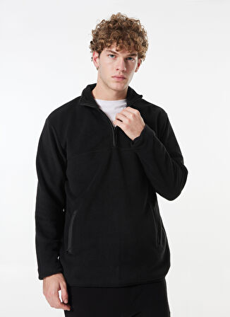 Siyah Erkek Dik Yaka Relaxed Polar Sweatshirt C4WM-SWT4201