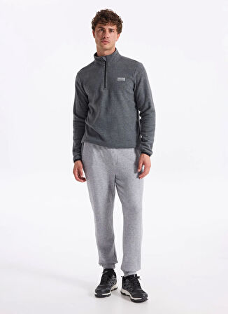 Antrasit Melanj Erkek Dik Yaka Basic Polar Sweatshırt D4WM-SWT3993