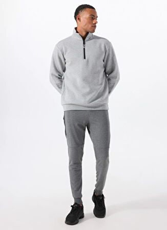 Gri Melanj Erkek Dik Yaka Relaxed Sweatshirt C4WM-SWT4256