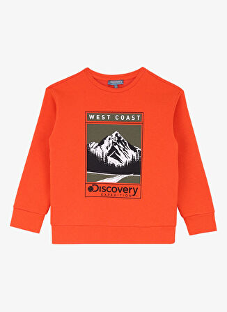 Discovery Expedition Baskılı Erkek Çocuk  Turuncu Sweatshırt D4WB-SWT3100