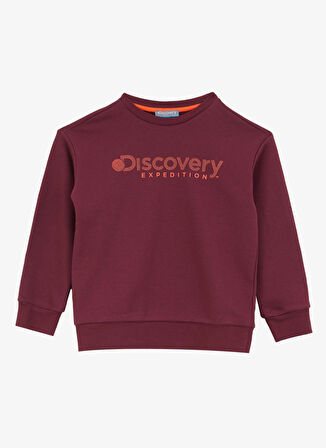 Discovery Expedition Baskılı Erkek Mürdüm Sweatshırt D4WB-SWT3138