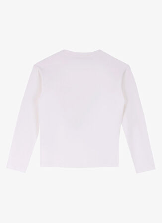 Beyaz Erkek Çocuk  Bisiklet Yaka Relaxed Fit Baskılı Uzun Kollu T-Shirt D4WB-TST3057