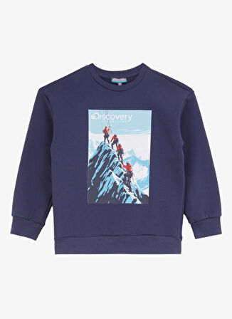 Discovery Expedition Baskılı Erkek Lacivert Sweatshırt D4WB-SWT3077