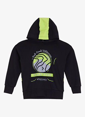 Discovery Expedition Baskılı Erkek Çocuk Siyah Sweatshırt D4WB-SWT3018
