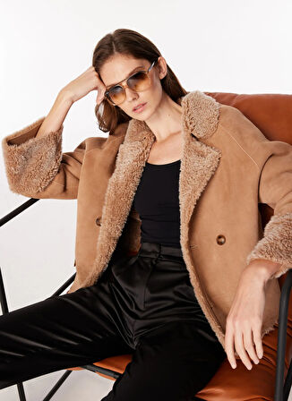 Fabrika Açık Kahve Kadın Mont