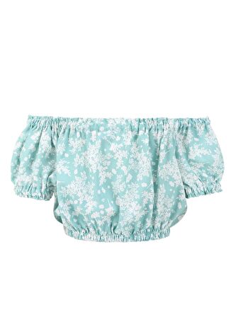 People By Fabrika Kare Yaka Desenli Çok Renkli Kadın Bluz SPBF4SL-BLZ5570