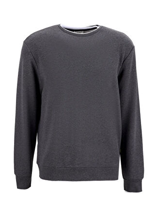 Jeep Bisiklet Yaka Düz Antrasit Melanj Erkek Sweatshırt J4WM-SWT7355