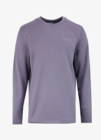 Antrasit Erkek Bisiklet Yaka Relaxed Fit Uzun Kollu T-Shirt D4WM-TST3275
