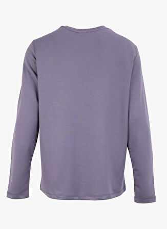 Antrasit Erkek Bisiklet Yaka Relaxed Fit Uzun Kollu T-Shirt D4WM-TST3275