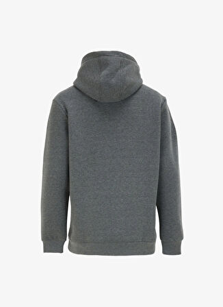 Antrasit Melanj Erkek Kapüşon Yaka Baskılı Sweatshirt D4WM-SWT3223