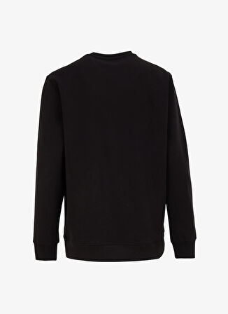 Siyah Erkek Bisiklet Yaka Relaxed Fit Sweatshirt D4WM-SWT3225