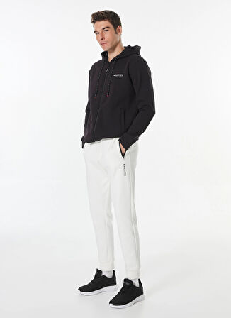 Siyah Erkek Kapüşon Yaka Relaxed Baskılı Sweatmont D4WM-SWT3252