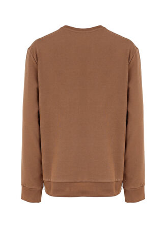 Açık Kahve Erkek Bisiklet Yaka Relaxed Fit Baskılı Sweatshirt D4WM-SWT3271