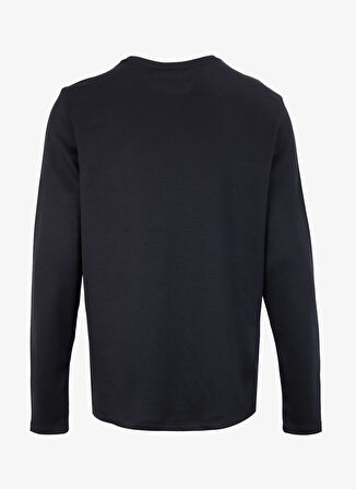 Siyah Erkek Bisiklet Yaka Relaxed Fit Uzun Kollu T-Shirt D4WM-TST3275