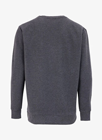 Antrasit Melanj Erkek Bisiklet Yaka Relaxed Sweatshirt D4WM-SWT3931