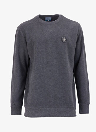 Antrasit Melanj Erkek Bisiklet Yaka Relaxed Sweatshirt D4WM-SWT3931