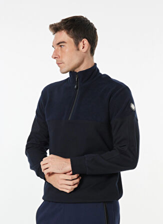 Lacivert Erkek Dik Yaka Relaxed Sweatshirt D4WM-SWT3309