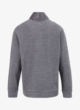 Gri Melanj Erkek Dik Yaka Relaxed Fit Sweatshirt D4WM-SWT3285