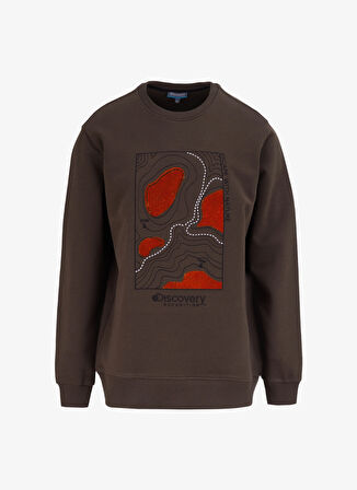 Haki Erkek Bisiklet Yaka Relaxed Fit Nakışlı Sweatshirt D4WM-SWT3327
