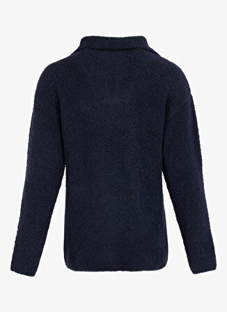 Lacivert Erkek Fermuarlı Yaka Standart Fit Kazak D4WM-KZK3451