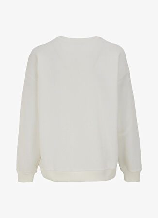 Limon Bisiklet Yaka Düz Ekru Kadın Sweatshırt ML4WL-SWT9011