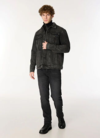 Yıkamalı Antrasit Erkek Denim Ceket M4WM-CKT-1883