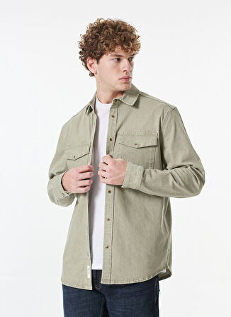 Mustang Relaxed Bej Erkek Denim Gömlek M4WM-GML-1824
