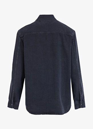 Relaxed Fit Yıkamalı Siyah Erkek Denim Gömlek M4WM-GML-1824