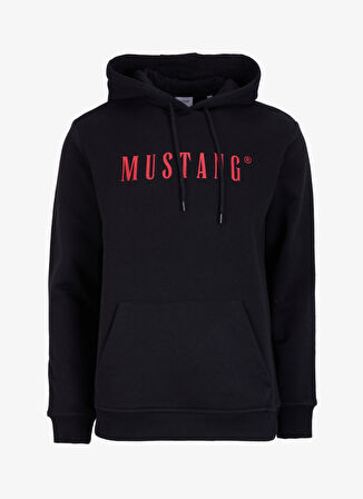 Mustang Kapüşon Yaka Siyah Erkek Sweatshırt M4WM-SWT-1980