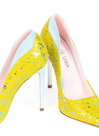 Jia De Lara Deri Sarı Kadın Topuklu Ayakkabı ALICE