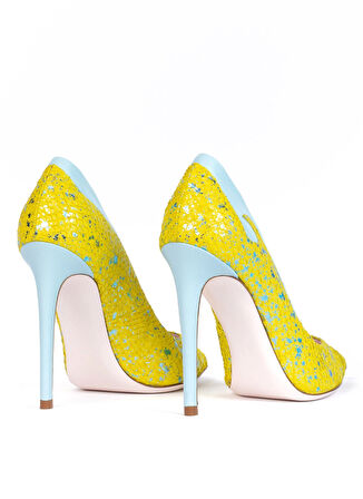 Jia De Lara Deri Sarı Kadın Topuklu Ayakkabı ALICE