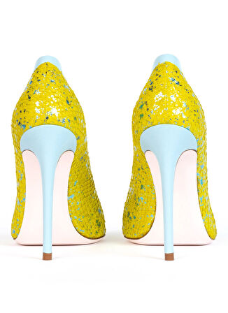 Jia De Lara Deri Sarı Kadın Topuklu Ayakkabı ALICE