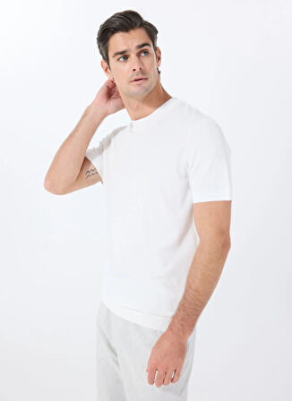 Beyaz Erkek Bisiklet Regular Fit Kazak FC4SM-KZK 0415