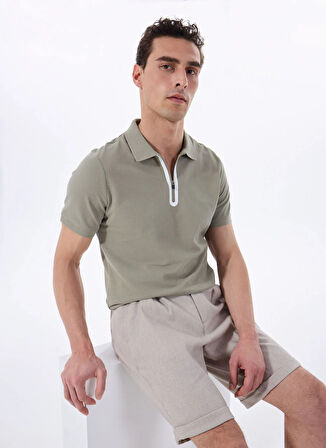 Fabrika Düz Haki Erkek Polo T-Shirt F4SM-TST 0747