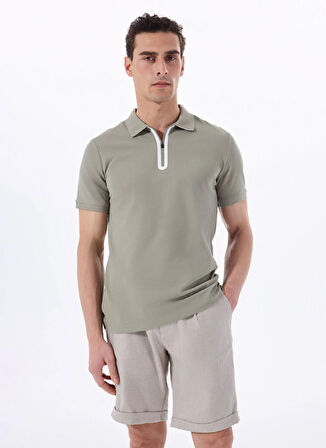 Fabrika Düz Haki Erkek Polo T-Shirt F4SM-TST 0747