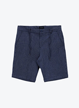 Fabrika Bağlamalı Bel Basic Lacivert Erkek Bermuda Şort FABRESA