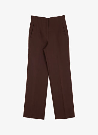 People By Fabrika Kahve Kadın Classic Fit Düz Pantolon SPBFWL-PNT5562