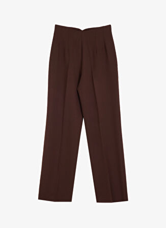People By Fabrika Kahve Kadın Classic Fit Düz Pantolon SPBFWL-PNT5562